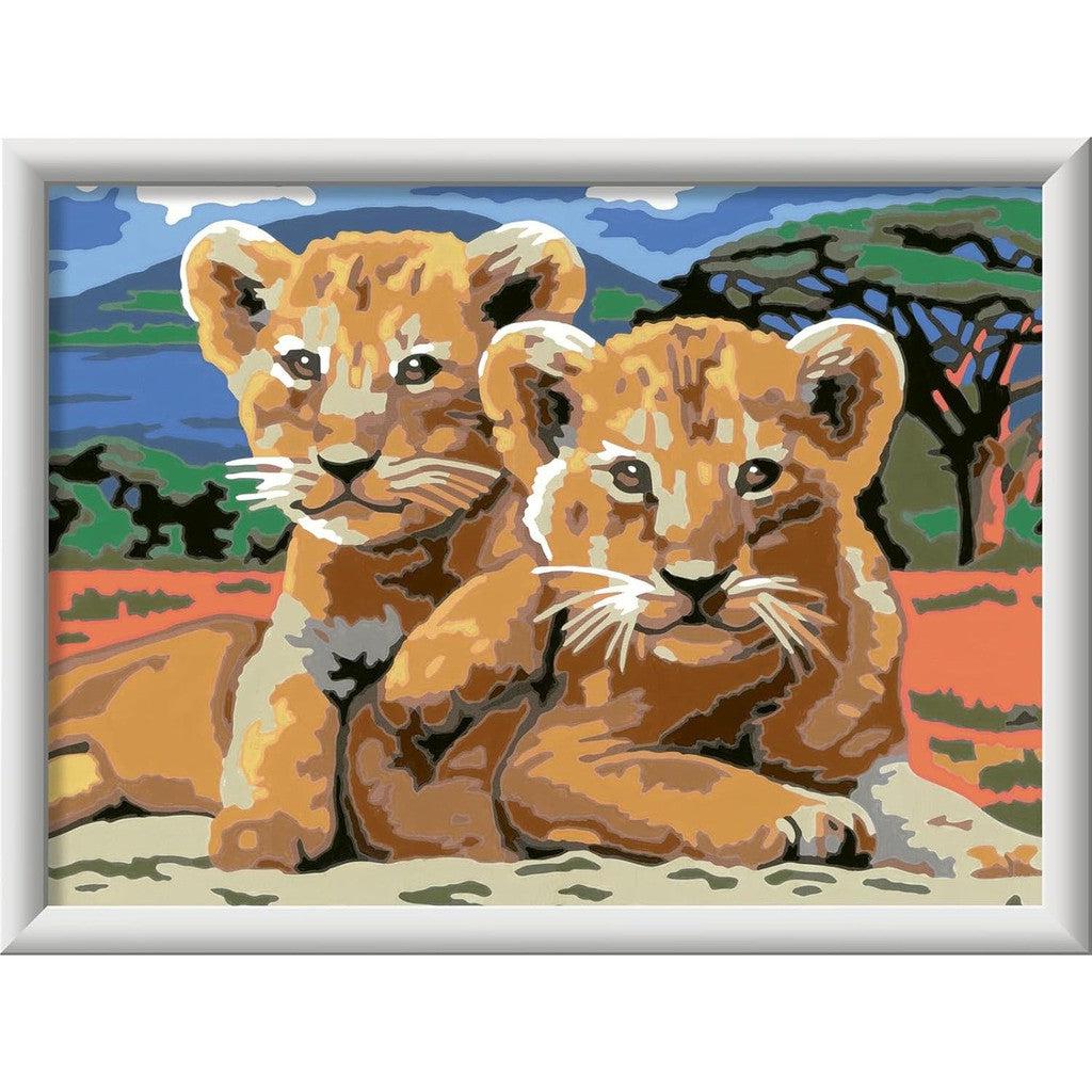 CreArt Golden Little Lion Cubs Painting by Numbers Set for Kids