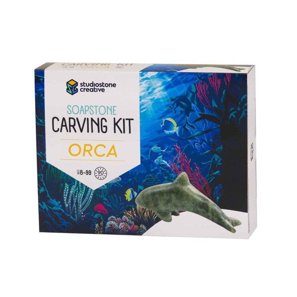 Studiostone Orca-themed Handicraft Soapstone Carving Kit for Creative Minds