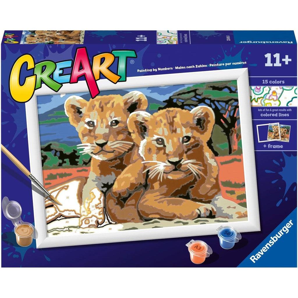 CreArt Golden Little Lion Cubs Painting by Numbers Set for Kids