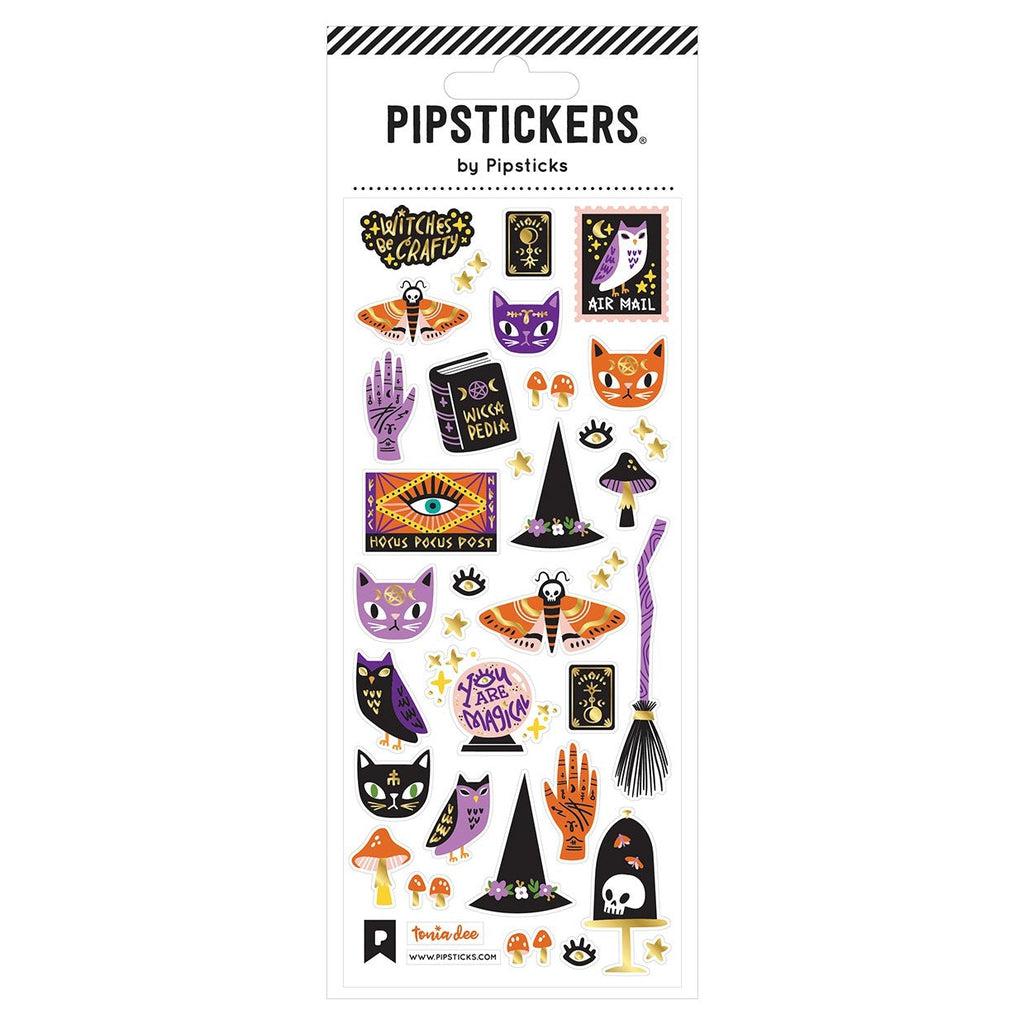 Unique Holographic Gold Foil Accent Witches Be Crafty PVC Stickers