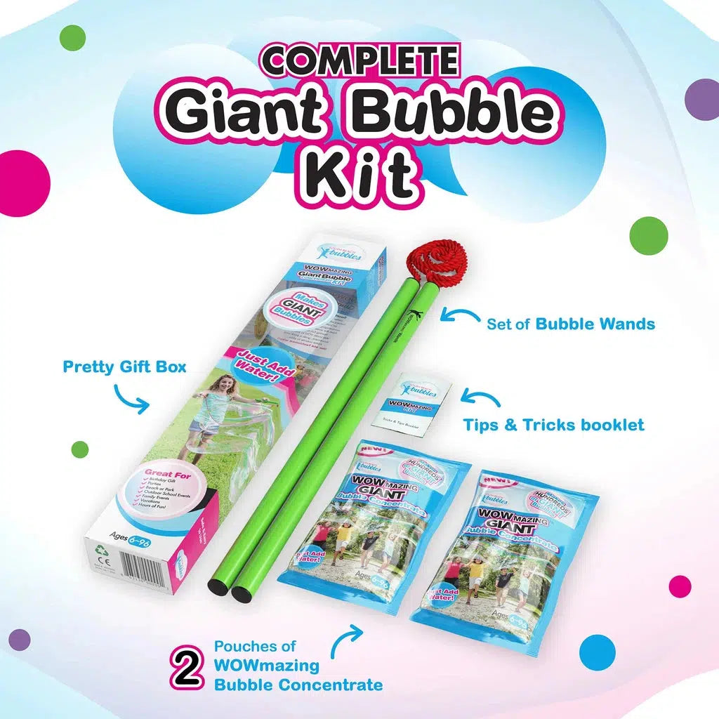 WOWmazing Giant Bubble Concentrate Kit for Endless Bubble Fun