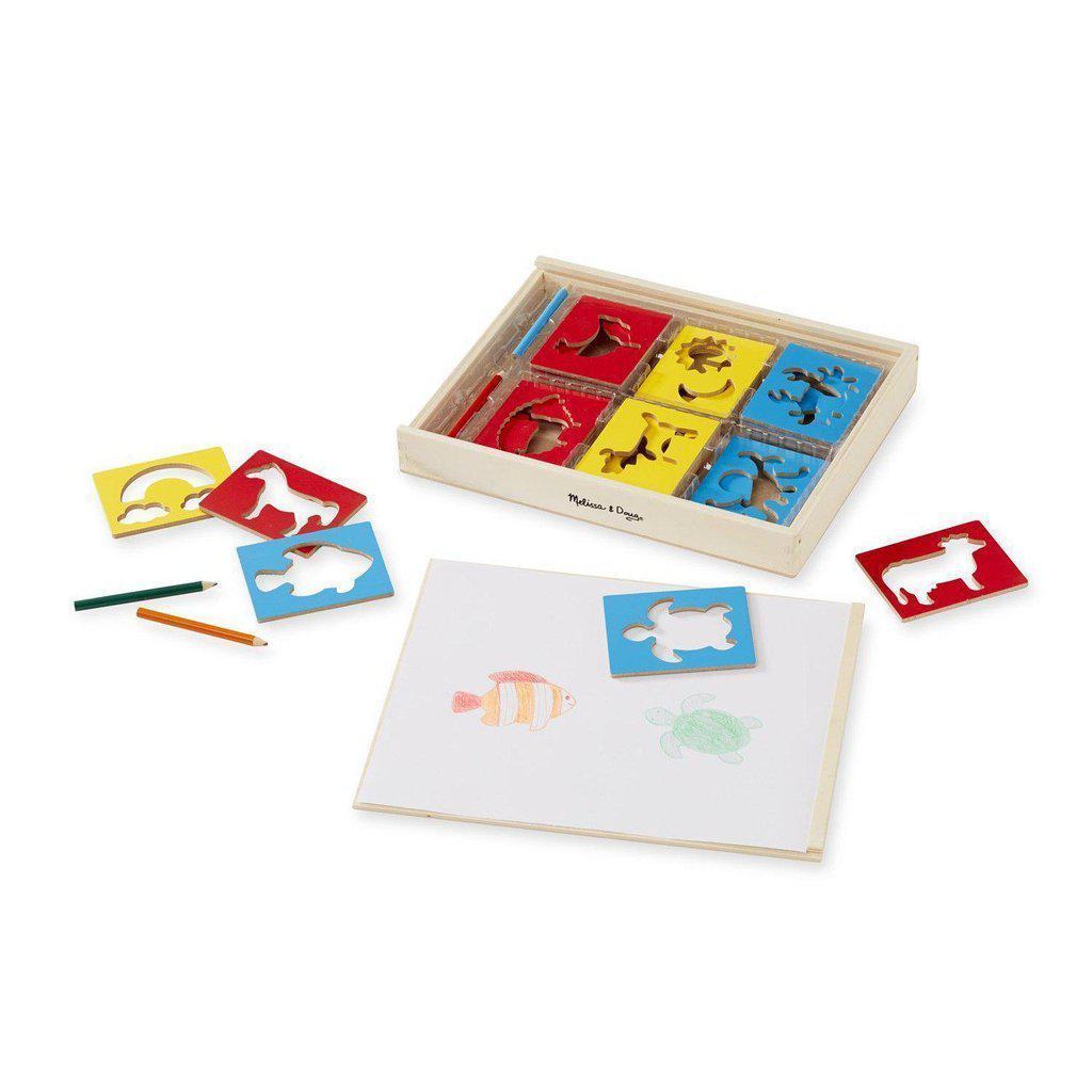 High - Quality Wooden Stencil Set in a Box for Creative Kids