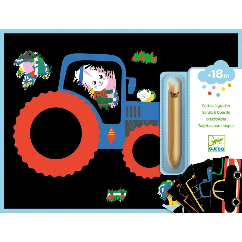 Educational Vehicle Themed Scratch Off Cards for Kids' Learning
