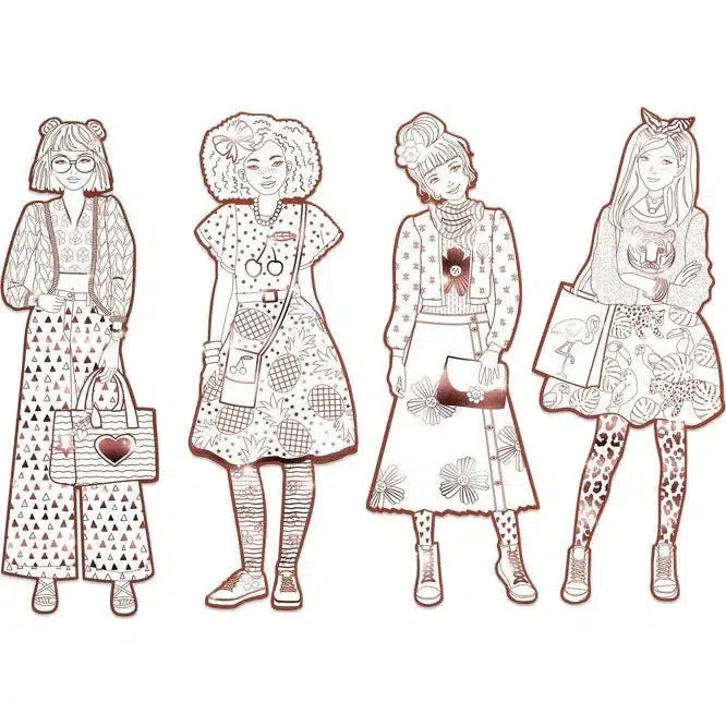Nina & Friends Fashion Coloring Sheets - A Set of Fashionable Coloring Items