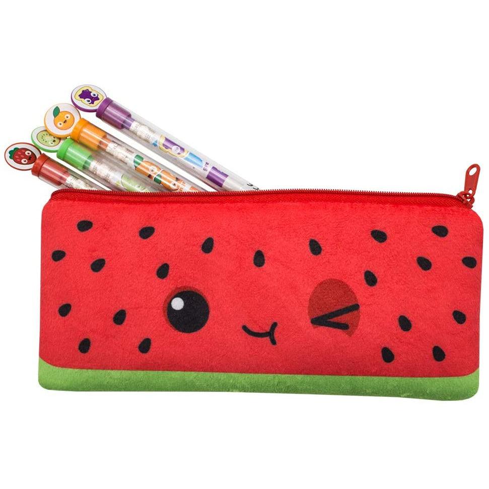 Adorable Watermelon - Scented Soft Plush Pencil Pouch for Kids Aged 3+