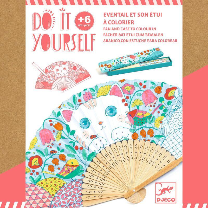 Koneko Themed Coloring Fan with Protective Storage Case