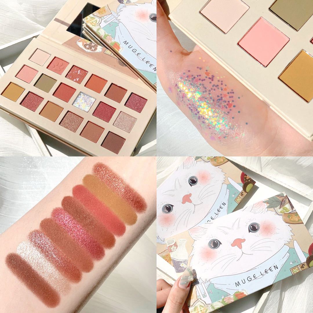 Pearl Shimmer Waterproof Eyeshadow Powder with 18 Colors
