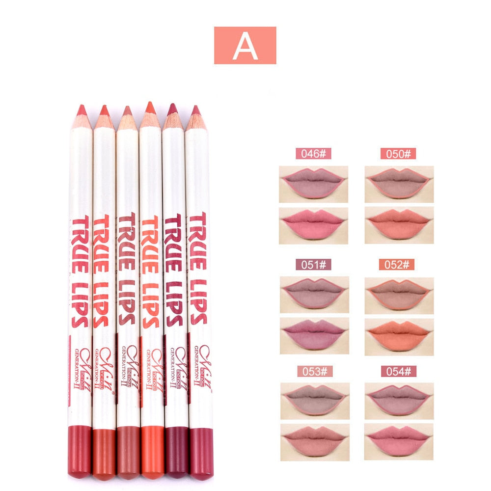 Long - Lasting Waterproof Matte Lip Pencil Set for Women's Professional Makeup