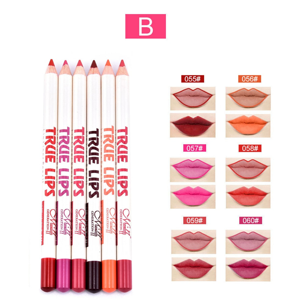 Long - Lasting Waterproof Matte Lip Pencil Set for Women's Professional Makeup