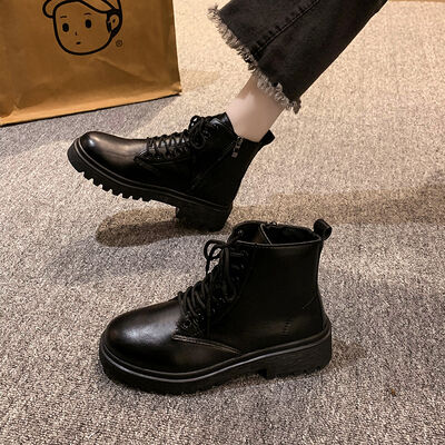 Round Toe Lace Up Classic Martin Style Boots for Fashionable Wear