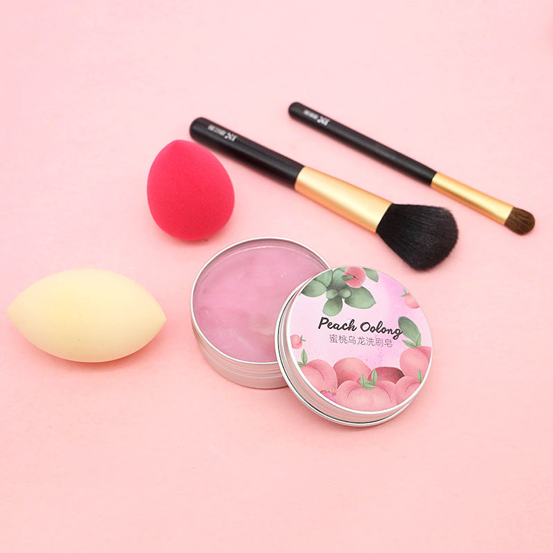 Peach Oolong Fragranced Handmade Cleansing Soap for Beauty Egg, Eyeshadow Brush, and Powder Puff Makeup Removal