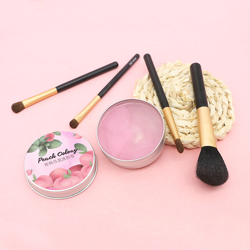 Peach Oolong Fragranced Handmade Cleansing Soap for Beauty Egg, Eyeshadow Brush, and Powder Puff Makeup Removal