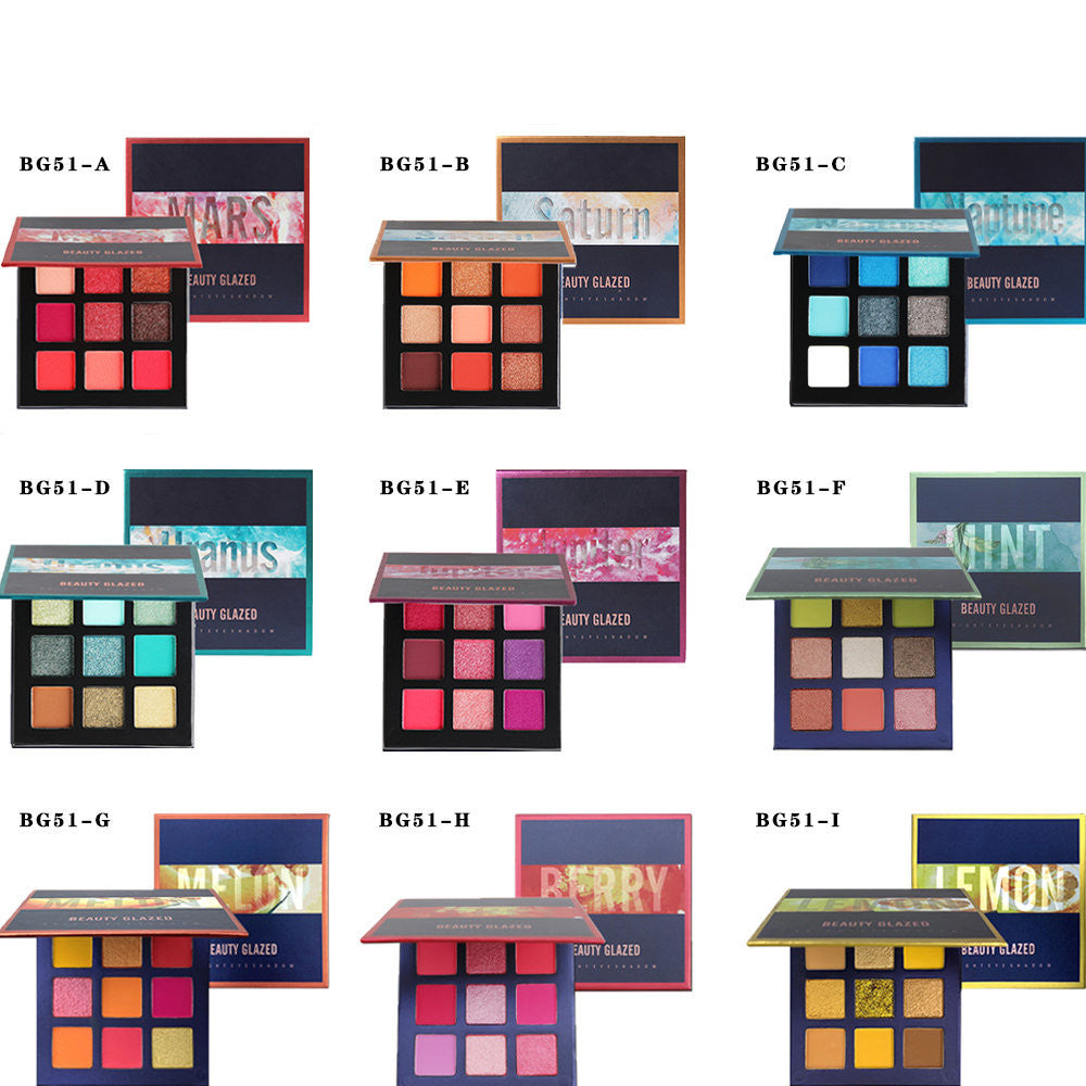 Exquisite Beauty Glazed Eyeshadow Palette with Eight or More Colors