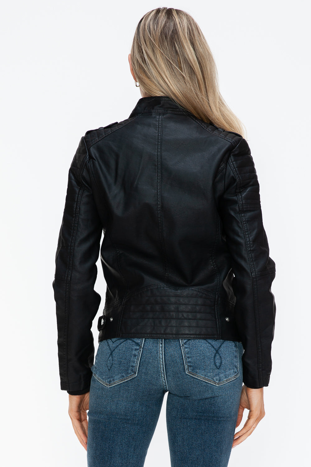 Stylish and Trendy PU Leather Biker Jacket for Men and Women with Convenient Side Zip Pockets