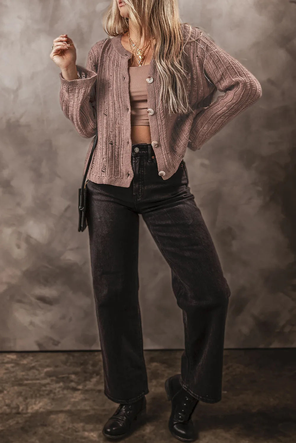Long Sleeve Button - Up Women's Cardigan for Casual Wear