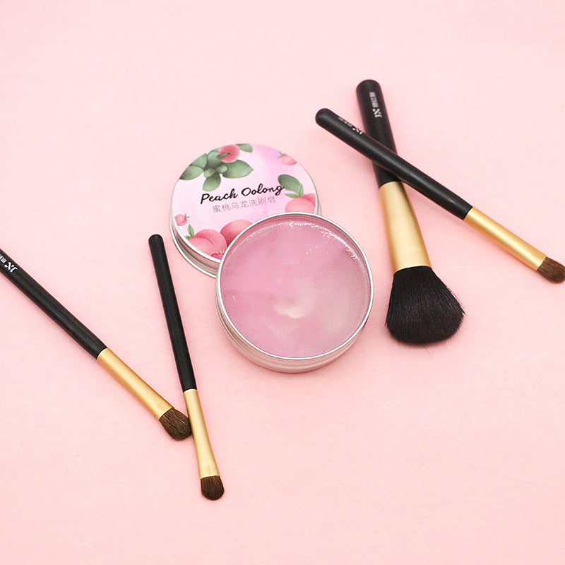 Peach Oolong Fragranced Handmade Cleansing Soap for Beauty Egg, Eyeshadow Brush, and Powder Puff Makeup Removal