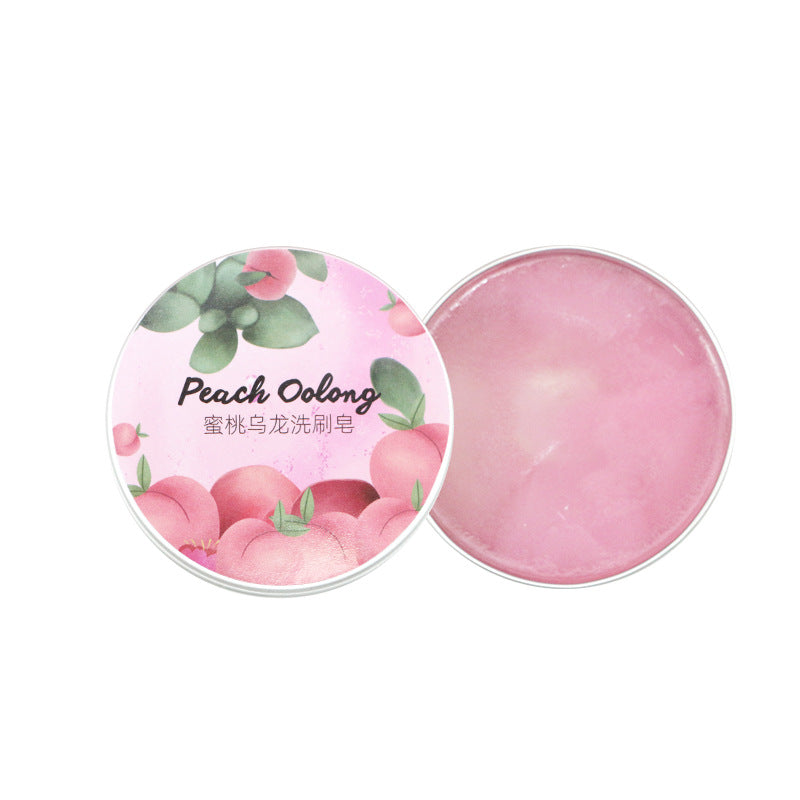 Peach Oolong Fragranced Handmade Cleansing Soap for Beauty Egg, Eyeshadow Brush, and Powder Puff Makeup Removal