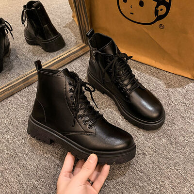 Round Toe Lace Up Classic Martin Style Boots for Fashionable Wear